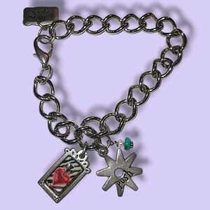 Redhouse Ranch Stainless Steel Charm Bracelet 9 Inch Western Southwest